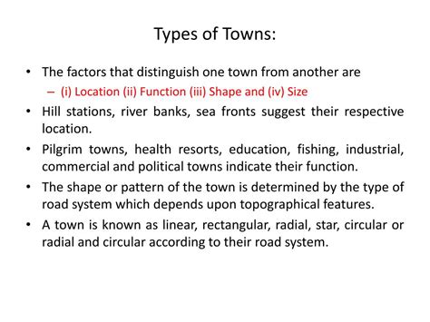 different types of towns.